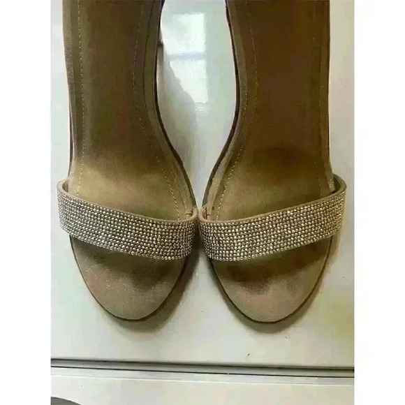 Kenneth Cole Reaction Bella Mea Rhinestone Strappy Heels Brown Size 8.5 - Picture 7 of 11